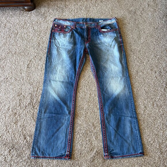 True Religion Mens Jeans Denim Straight Leg Size 42 - Picture 2 of 5